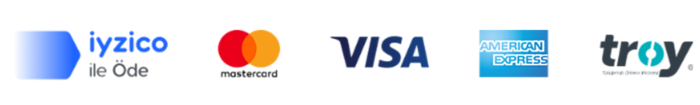 iyzico ile öde - Mastercard, Visa, American Express, Troy